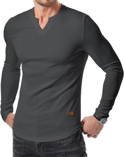 Camiseta Manga Larga Hombre Otoño Invierno - Diseño Sólido Casual - Image 21