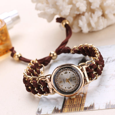 Reloj de Moda Casual para Mujer con Cadena de Cuerda Tejida y Movimiento de Cuarzo - Image 8