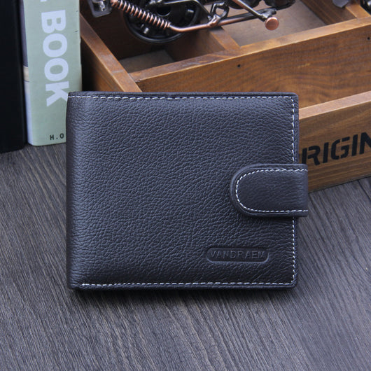 Billetera Corta de Cuero Genuino para Hombre con Cierre de Hebilla - Image 7