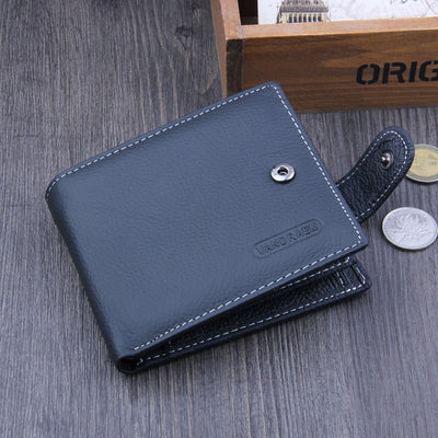 Billetera Corta de Cuero Genuino para Hombre con Cierre de Hebilla - Image 5