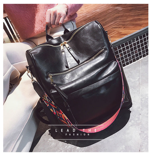 Mochila de Cuero Vintage con Gran Capacidad - Image 2