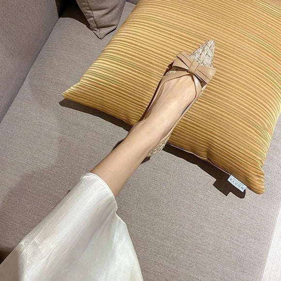 Zapatos de Tacón Bajo Punta Fina Elegantes para Mujer
