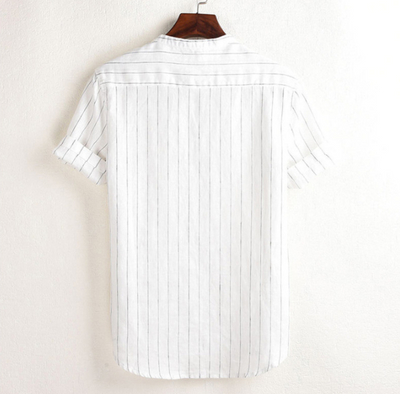 Camisa Polo Manga Corta a Rayas con Cuello Alto - Image 2