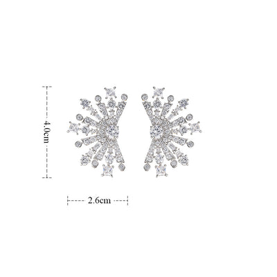 Aretes de Circonita con Diseño de Copo de Nieve Personalizados - Image 6