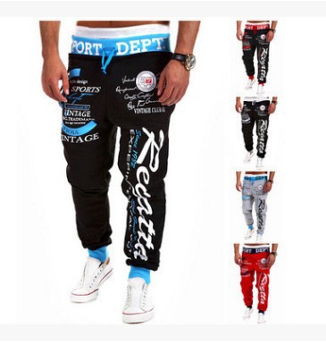 Pantalones de Chándal Hombre con Cintura Elástica y Estampado de Letras - Image 2