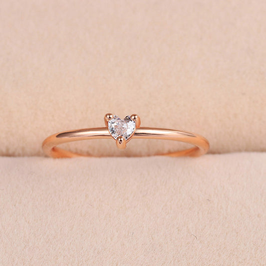 Anillo de Corazón Elegante para Mujer con Circonia y Baño de Oro Real - Image 2