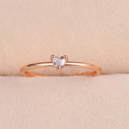 Anillo de Corazón Elegante para Mujer con Circonia y Baño de Oro Real - Image 2