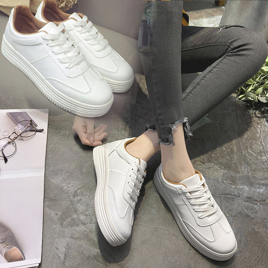 Zapatillas Deportivas Blancas de Cuero con Cordones - Image 5