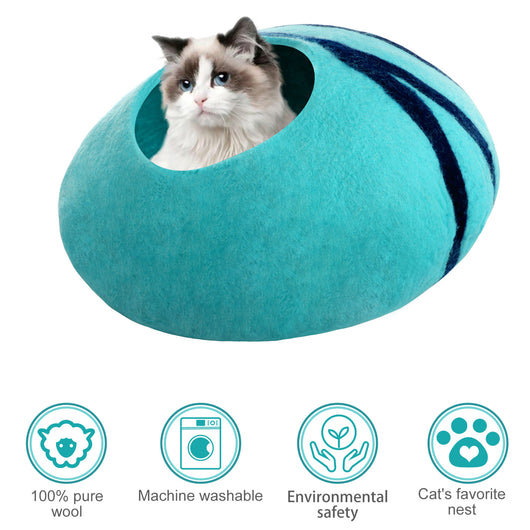 Casa Cálida de Lana para Gatos con Diseño de Huevo