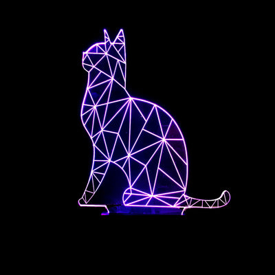 Lámpara Nocturna de Gato en Acrílico Multicolor - Image 10