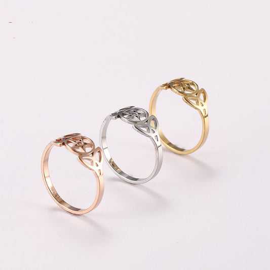 Anillo Pentágrama Pareja Acero Inoxidable Tendencia Coreana Hip Hop