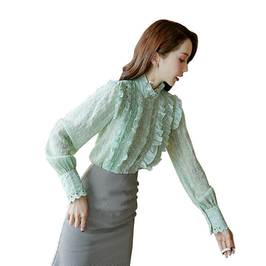Blusa Elegante de Gasa Francesa para Mujer - Image 3
