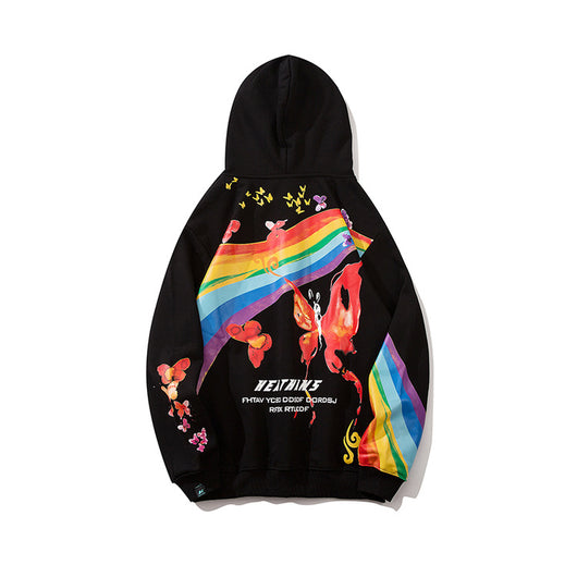 Sudadera Hip Hop Rainbow con Estampado Mariposa - Hoodie Streetwear Casual Unisex - Image 21
