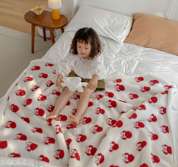 Manta Reversible de Velludo Cordero para Niños - Cobertor Suave Doble Cara