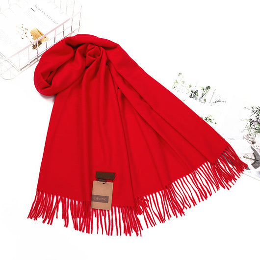 Rebozo Grueso Cálido Rojo para Otoño e Invierno - Image 10