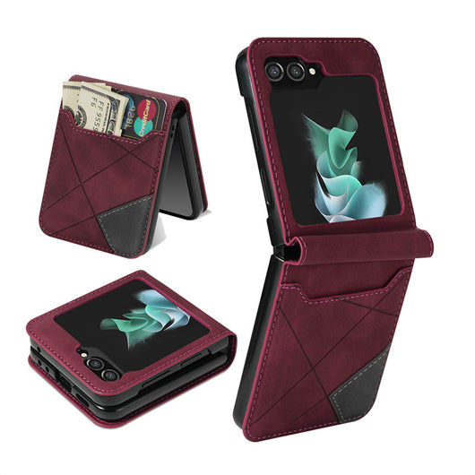 Funda Plegable Retro con Múltiples Compartimentos y Patrón Patchwork - Image 8