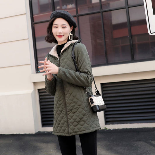 Chaqueta Puffer Acolchada Talla Grande con Forro Polar y Lana de Cordero - Image 13