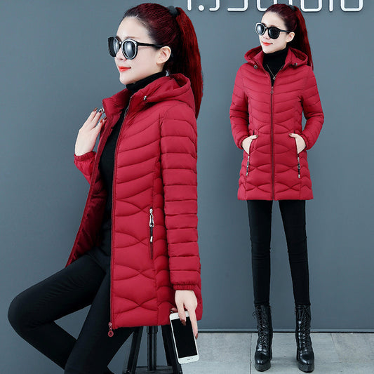 Chaqueta Acolchada Slim de Algodón para Mujer - Largo Medio