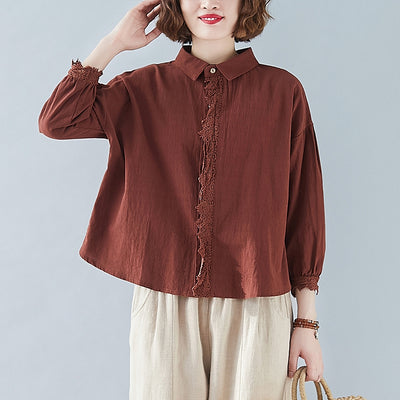 Blusa Larga de Algodón y Lino para Mujer - Corte Slim Elegante - Image 2