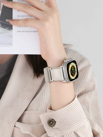 Correa de Reloj Tejida en Nylon y Cuero Premium - Image 3