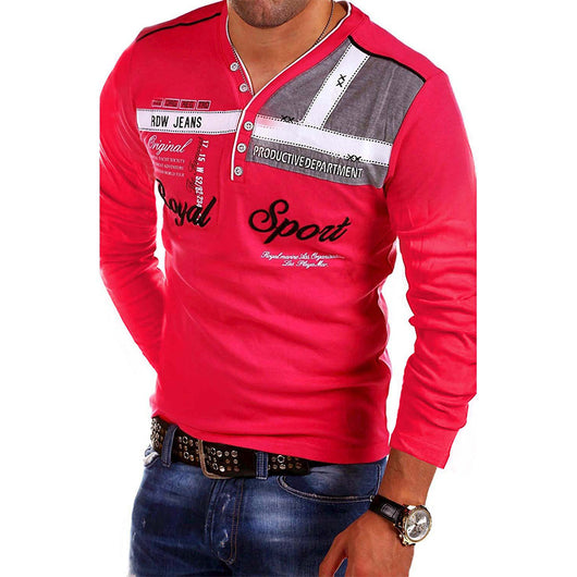 Polo Manga Larga con Estampado de Letras para Hombre - Image 6
