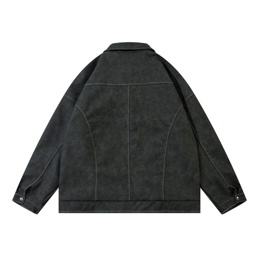 Chaqueta de Cuero PU Punk Desgastada para Hombre - Image 2
