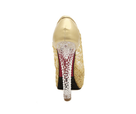 Tacones Altos Mesh Transparente con Punta Abierta y Cristales - Image 6