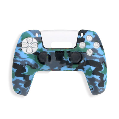 Red and black camouflage silicone case for a PS5 controller, featuring precise cutouts for buttons and joysticks. - Image 15