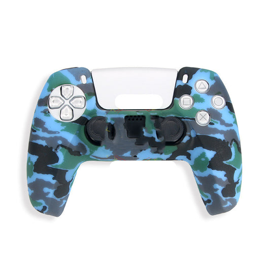 Red and black camouflage silicone case for a PS5 controller, featuring precise cutouts for buttons and joysticks. - Image 15