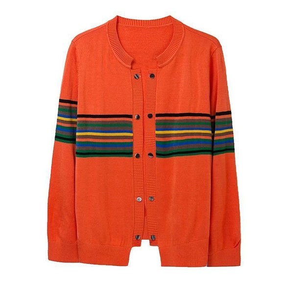 Cardigan Oversized Bloques de Color Tejido Ligero