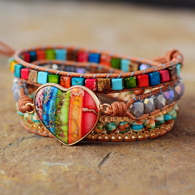 Pulsera Tejida a Mano en Piedra Imperial Natural - Image 3