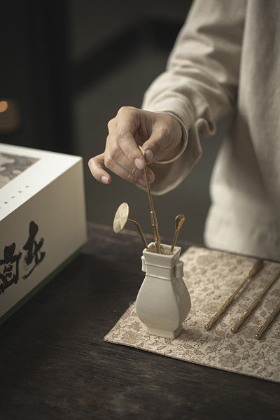 Quemador de Incienso Estilo Chino en Cobre Puro con Caja de Regalo - Juego Completo para Ceremonia del Té - Image 12