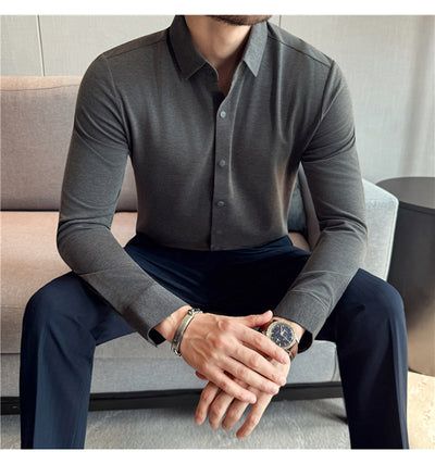 Camisa Stretch Sin Costuras para Hombre con Botones Reforzados - Image 24