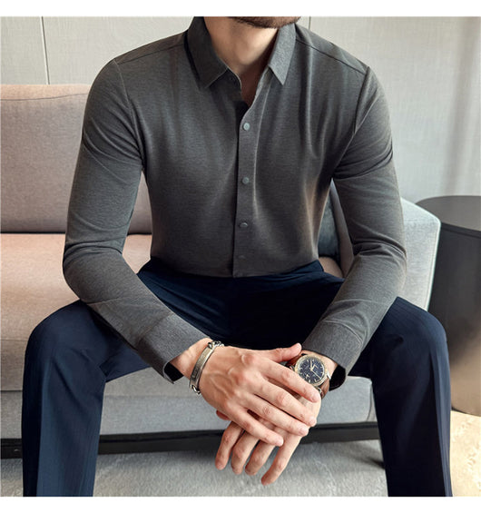Camisa Stretch Sin Costuras para Hombre con Botones Reforzados - Image 24