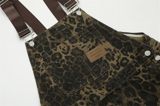 Pantalón Cargo Leopardo con Tirantes Ancho Pierna Suelta - Image 19
