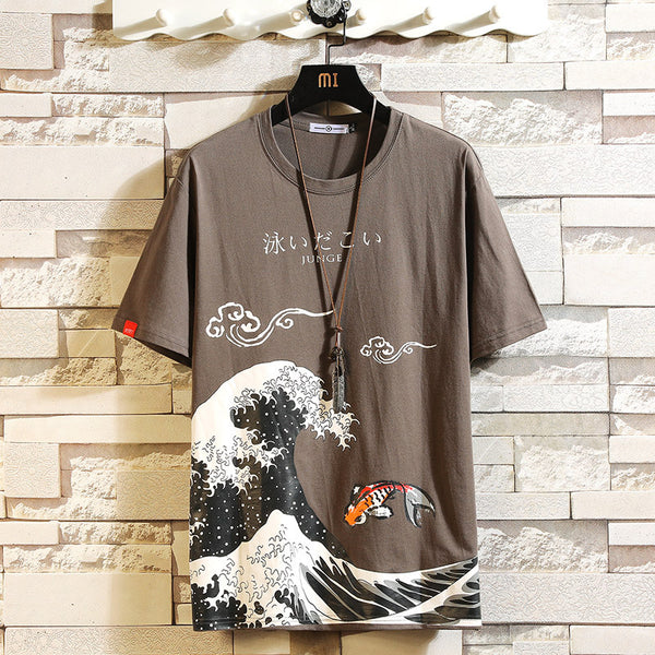 Playera Hombre Manga Corta Suelta y Cómoda