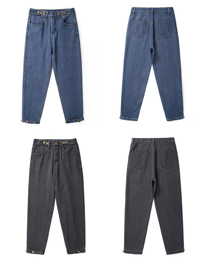 Jeans Sueltos de Cintura Alta Estilo Coreano para Mujer - Image 4