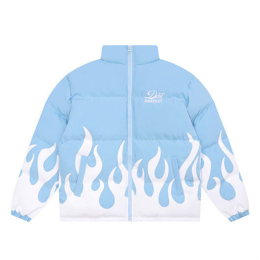 Abrigo de Algodón Grueso con Cuello Alzado y Estampado Flama - Aislante Térmico para Invierno - Image 6