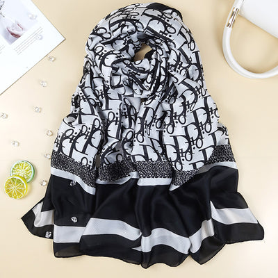 Pañuelo de Seda Estampado Ultraligero para Mujer - Protección Solar y Transpirable - Image 35