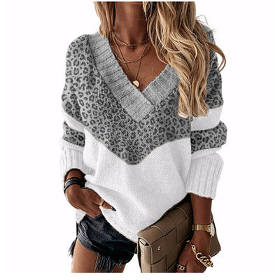 Suéter de Rayas con Estampado de Leopardo - Colección Otoño Invierno - Image 9