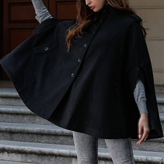 Poncho Abrigo de Lana - Capa Corta Elegante - Image 6