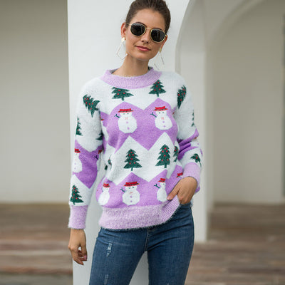Suéter Navideño con Diseño de Árbol y Muñeco de Nieve - Image 9
