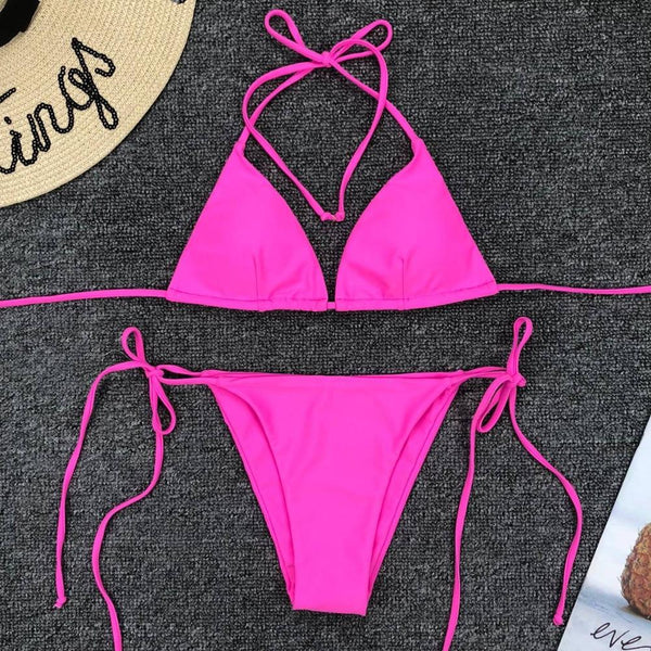 Bikini Bandage Bicolor con Cortes Laterales