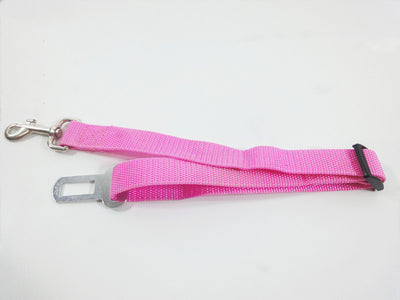 Orange adjustable dog car safety seat belt restraint with a metal seat belt buckle and a swivel snap hook. - Image 9