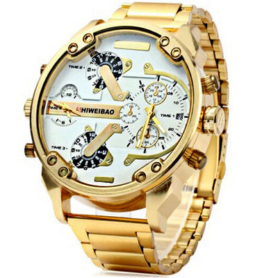 Reloj Deportivo de Acero Inoxidable Dual Time Zone para Hombre - Sumergible y Resistente