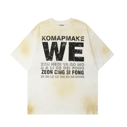 Camiseta Tie-Dye Estampada de Manga Corta para Hombre