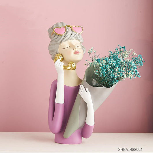 Escultura Decorativa Abstracta de Resina - Figura Femenina Nórdica para Sala de Estar - Image 15