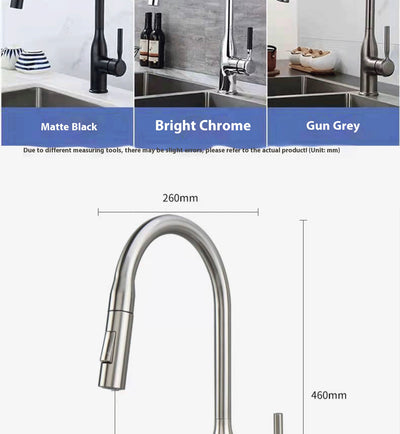 Grifo de Cocina Gris Grafito con Caño Extraíble y Doble Salida de Agua - Image 16