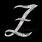 English letter brooch with diamonds Z
