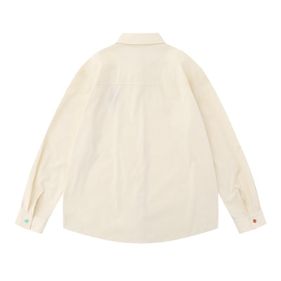 Chaqueta Casual Holgada con Bolsillo Bordado de Manga Larga - Image 8